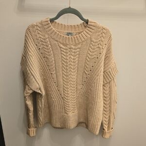 Cozy Beige Cable Knit Sweater